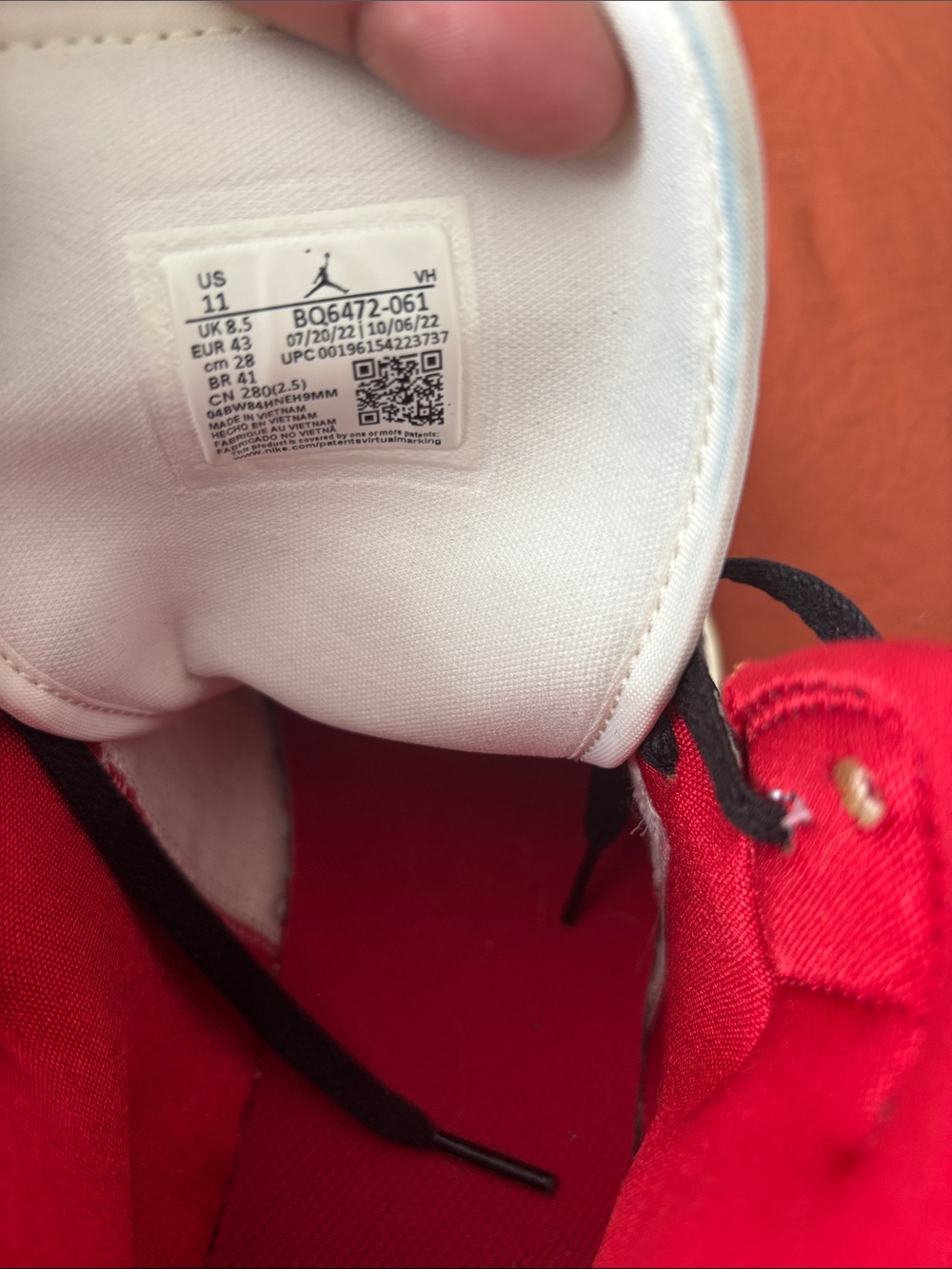 Nike Black White Red Air Jordan 1 Mid Basketball Shoes - Picture 14 of 15